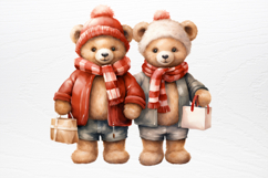 Christmas Teddy Bear Sublimation Clipart PNG Product Image 3