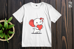 Cute Baby Elephant Holding Heart Clipart Sublimation PNG Product Image 2