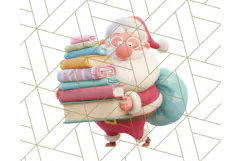 Santa’s Pajama Day Clipart, Cute Christmas Bedtime PNG Product Image 3