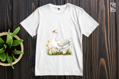Watercolor White Goose and Eggs Clipart Sublimation PNG Product Image 3