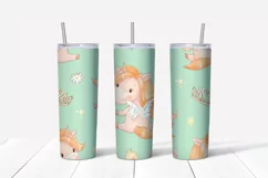 Unicorns sublimation design. Skinny tumbler wrap design. Product Image 3