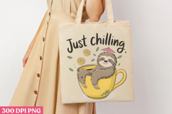 Just Chilling PNG, Sloth Sublimation PNG Product Image 1