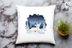 Winter Deer Scene Clipart Sublimation PNG Product Image 3