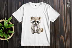 Cute Raccoon Watercolor Clipart Sublimation PNG Product Image 3