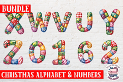 Christmas Patchwork Alphabet bundle Sublimation Number Product Image 4