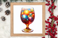 Christmas Wine Cup Sublimation Clipart Product Image 3