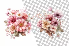 Watercolor Flowers PNG, Pink Floral Illustrations Product Image 3