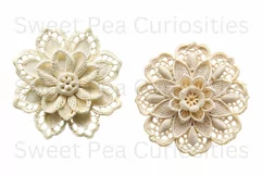 Crochet, Lace, Cluster, Ephemera, PNG, Flower, Clipart Product Image 3