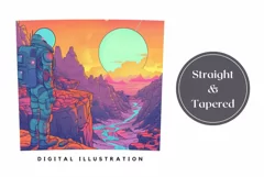 Vintage Sci-Fi Tumbler Wrap, Astronaut Tumbler Sublimation Product Image 3
