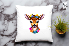 Floral Deer Portraits clipart sublimation png Product Image 3