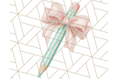 Chubby Pencil With Bows PNG Clipart, Cute School Supply Png Product Image 3