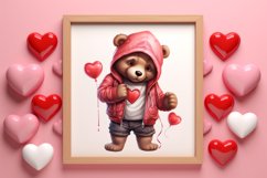 Valentines Day Bear Sublimation Clipart, Valentines Day PNG Product Image 3