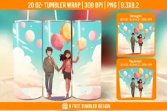 Valentines day Tumbler Wrap Designs, Sublimation Wrap Product Image 1