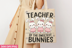 Teacher of the sweetes bunnies PNG, Retro Teacher Easter Sub Product Image 3