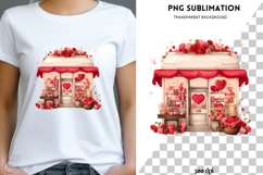 Watercolor Valentine shop png design for T-shirts Product Image 3