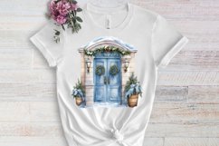 Blue Christmas Watercolor Clipart Sublimation Product Image 3