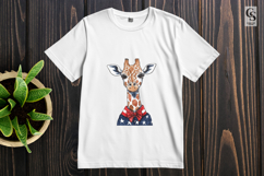 Patriotic Giraffe Clipart PNG Product Image 3