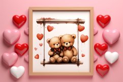 Valentine Animal On Swings Clipart, Valentine Animal Clipart Product Image 3
