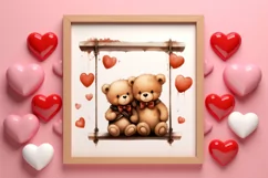 Valentine Animal On Swings Clipart, Valentine Animal Clipart Product Image 3