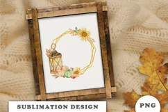 Watercolor Autumn lantern Clipart png Product Image 3