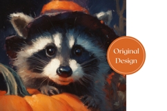 Art Halloween Tumbler Wrap, Halloween Raccoon Tumbler Product Image 3