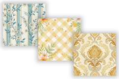 Summer Toile Digital Paper Pack, Vintage Floral Toile Product Image 3