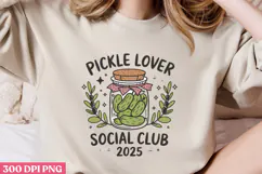 Pickle Lover Social Club 2025 PNG, Coquette Bow Positive Fun Product Image 3
