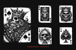 10 Bundle Dark Art Spade Cards King Queen Skull Playing Card Product Image 5