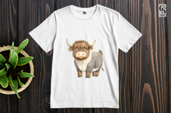Cute Highland Cow Watercolor Clipart Sublimation PNG Product Image 2