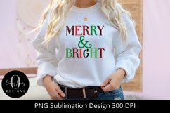 Merry and Bright png|Christmas Sublimation Design Product Image 1