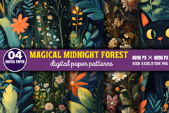 Magical Midnight Forest Backgrounds PNG Product Image 1