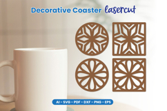 Wooden Decorative Coaster Lasercut Product Image 1