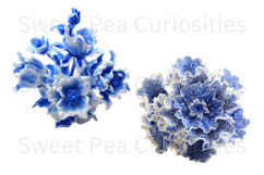 Blue Toile, Ephemera, PNG, Clipart, Junk Journal, flowers Product Image 3