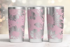 20oz Tumbler laser svg wrap|Sunflowers and Butterflies Product Image 4
