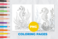 Sea horse Coloring Pages | Coloring book Product Image 1