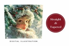 Christmas Girl Tumbler Wrap, Christmas Forest Tumbler PNG Product Image 3