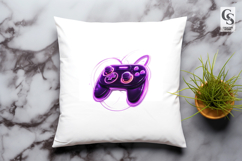 Neon Game Controller Clipart Sublimation PNG Product Image 3