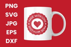 Funny Red Made With Love Lovely SVG, PNG, JPG, EPS, DXF Product Image 3