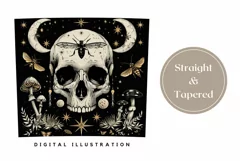 Gothic Tumbler Wrap Design, White Skull Tumbler Design Product Image 3