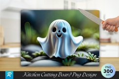 Little Ghost Cutting Board Sublimation Design Product Image 1