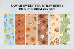 Kawaii Sweet Tea &amp; Strawberry Picnic Bookmark Set,Cute Fruit Product Image 3