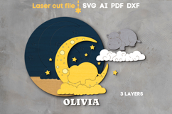 Hippo Baby Name Sign SVG laser cut file for Glowforge Product Image 3