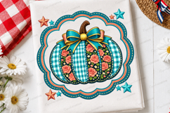 Preppy Fall Pumpkin Floral PNG Bundle, Design preppy fall Product Image 3