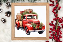Christmas Cars Watercolor clipart, Christmas Cars Clipart Product Image 3