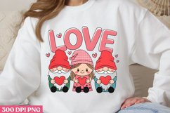 Love Valentine&#039;s Gnomes PNG, Cozy Valentine Sublimation PNG Product Image 1