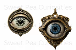 Clocks, Eyes, Steampunk, Ephemera, PNG, watercolor, Clipart Product Image 3