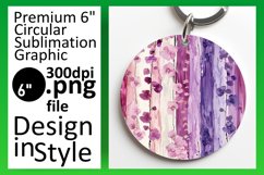 Whimsical Floral Circles: Sublimation Keychain &amp; Coaster Product Image 1