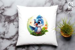 Cute Blue Bird Clipart Sublimation PNG Product Image 3