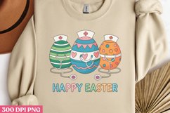 Happy Easter PNG, Retro Nurse Easter Sublimation PNG Product Image 3