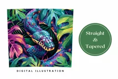 Snake Tumbler Wrap Design, Tropical Leaves Tumbler Design Product Image 3